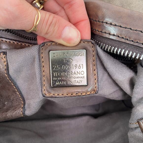 Campomaggi Denver Shopping Bag in Canvas w/ Graphic Print - Picture 6 of 8